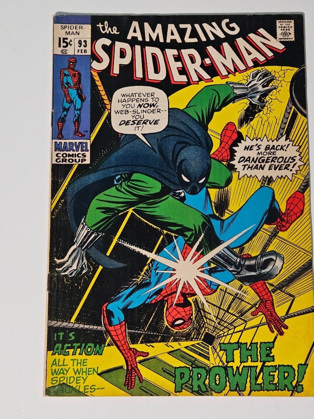 Amazing Spider-Man #93 (Marvel Comics, 1971) 1st Appearance of Arthur Stacy C116